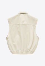 1989 Studio Logo Embroidered Zip-Up Vest Cream S03UBC001FAB001/Q_1989-4200