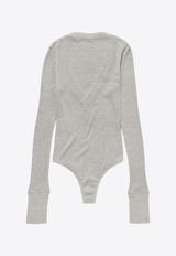 1989 Studio Waffle V-neck Bodysuit Gray S03WEG001JER001/Q_1989-1100