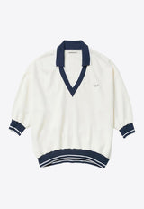 1989 Studio JP V-neck Polo T-shirt White S03WMH001FLE001/Q_1989-4100