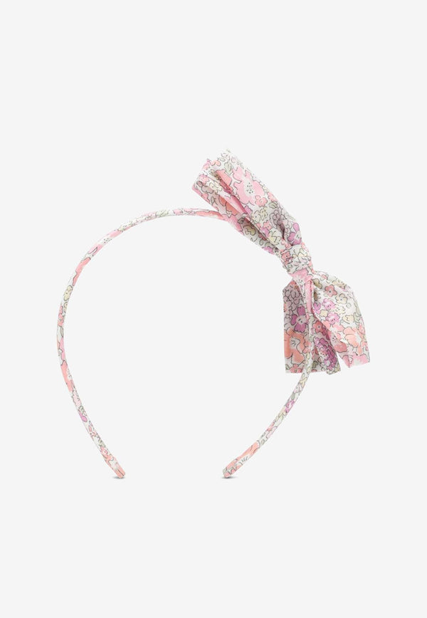 Bonpoint Girls Bow Floral Headband S04GHAW00014CO/O_BONPO-523 Multicolor