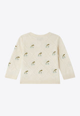 Bonpoint Babies Fayana Cherry Embroidered Cardigan White S05XCAK00009-ACO/Q_BONPO-104