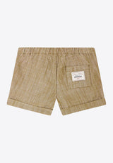 Bonpoint Babies Ecady Logo Patch Shorts Brown S05YBEW00004-ACO/Q_BONPO-066