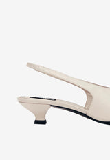 ALOHAS Eros 40 Leather Slingback Pumps Cream S100567-02_CREAM