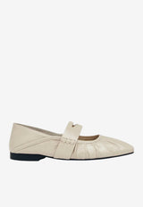ALOHAS Bargo Pleated Leather Ballet Flats Cream S101033-04_CREAM