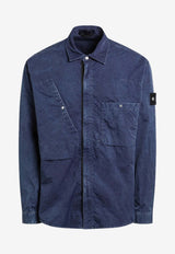 Stone Island Compass Logo Denim-Effect Shirt Blue S151100009S00J3/R_STONE-V0021