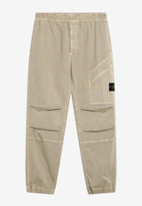 Stone Island Logo Cargo Pants Beige S153100036S00L1/R_STONE-V019A