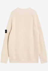 Stone Island Compass Patch Knitted Sweater Ivory S155100012S00TA/R_STONE-V0093