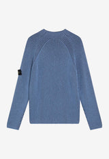 Stone Island Ribbed Knit Wool Sweater Blue S155100023S00L7/R_STONE-V002B