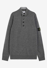 Stone Island Compass Patch Wool Sweater Gray S155100040S00A3/R_STONE-V0M6B
