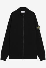 Stone Island Zip-Up Wool Blend Logo Cardigan Black S155100062S00A1/R_STONE-V0029