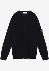 Stone Island Logo Patch Crewneck Sweater Blue S155100071S00C4/R_STONE-V0020