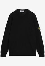 Stone Island Logo Patch Wool Sweater Black S155100071S00C4/R_STONE-V0029