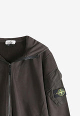 Stone Island Zip-Up Logo Hoodie Gray S156100009S0A20/R_STONE-V0062