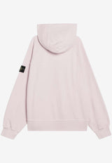 Stone Island Logo Patch Hooded Sweatshirt Pink S156100023S0A20/R_STONE-V0080