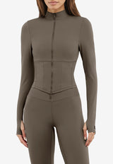 The Giving Movement Zip-Up Track Jacket Taupe S1751_TAUPE