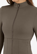 The Giving Movement Zip-Up Track Jacket Taupe S1751_TAUPE