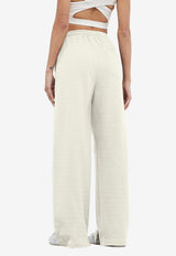 The Giving Movement Logo Patch Wide-Leg Track Pants Ivory S1762_IVORY