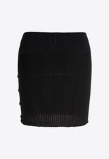 Courrèges Ribbed Knit Mini Skirt Black 225MJU255FI00499999_80112
