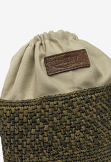 IBELIV Raffia Bucket Bag Green MAIKASAVANE_80447