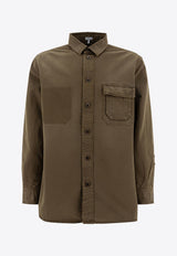 Loewe Anagram Patch Long-Sleeved Shirt Khaki H526Y02WA3KHAKI GREEN_78117