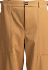 Loewe Silk-Blend Tailored Pants Beige H526Y04WGOBEIGE_78652