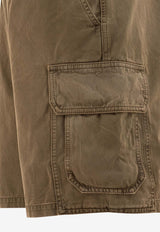 Loewe Logo Label Cargo Shorts Green H526Y1AW05KHAKI GREEN_78327