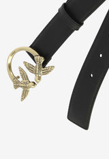 PINKO Love Birds Leather Belt Black 100125A0F1Z99Q_76253