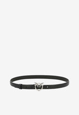 PINKO Love Birds Plaque Leather Belt Black 100143A0F1Z99O_76970
