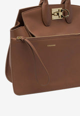 Ferragamo Medium Studio Grained Leather Tote Bag Brown 0774727_9d0bfd67-b4c3-4215-bb02-1324ce7fb4e2