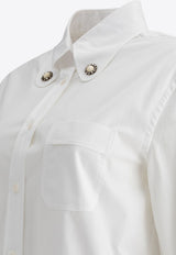 Valentino Long-Sleeved Shirt with Jeweled-Buttons White 6B3AB7805A6001_db9a3eaa-54a9-492c-bf88-5303fd23cc5c