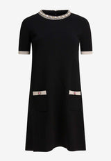 Valentino Embellished Choker Mini Dress Black 6B3KD13L96B0NA_06e45c4e-7528-476a-92ff-87aac88024e4