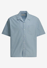 AMI PARIS Short-Sleeved Stripe Shirt Light Blue HSH833.CO02194844_455dc142-075f-47cf-bf01-560aeaa84051