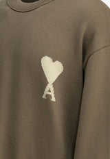 AMI PARIS Ami De Coeur Jersey Knit Sweater Beige UKS859.KN0156A117_1a7f9058-a980-42ff-8d8e-5d8ed029ef01