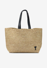 AMI PARIS Large Ami De Coeur Raffia Tote Bag Beige ULL740.AW0036113_989d5904-e4e8-47b9-b8b3-51cf4bc1e276