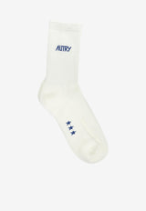 Autry Jacquard Logo Socks White SOPU0551_6057c5cb-bd8a-4243-b93a-226d7b32cd2e