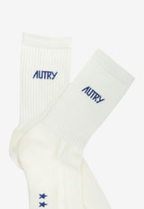Autry Jacquard Logo Socks White SOPU0551_6057c5cb-bd8a-4243-b93a-226d7b32cd2e