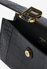 Balenciaga Hourglass Chain Clutch in Croc-Embossed Leather Black 8463432ABLU1000_bf99cae4-315b-47f8-9033-cedcbdf92a21