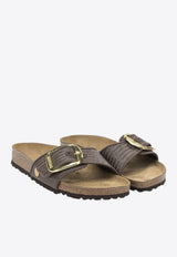 Birkenstock Madrid Big Buckle Raffia Low Sandals Brown 1031419CARAFE_d5daee82-803e-4f40-9964-dd23af3027a7