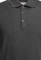 Brunello Cucinelli Fine Knit Polo T-shirt Gray M29800125YCB869_4ac8baef-7fe3-4e4d-a0c1-5e9ceed0a12a