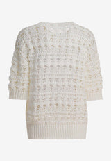 Brunello Cucinelli Crochet Knit Sweater White M3Y342010PC2723_f1da9b8c-4818-4525-be79-efee7cbfdaf3
