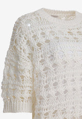 Brunello Cucinelli Crochet Knit Sweater White M3Y342010PC2723_f1da9b8c-4818-4525-be79-efee7cbfdaf3