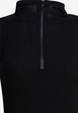 Brunello Cucinelli Half-Zip Wool Sweater with Hood Black M41844609C101_0e63a447-aa15-4d71-94a7-9f9ed8e1160e
