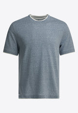 Brunello Cucinelli Logo-Embroidered T-shirt Blue MW8357427CGE03_e00543b1-cfc2-4430-bcc5-4ced4ef3ca5a