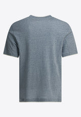 Brunello Cucinelli Logo-Embroidered T-shirt Blue MW8357427CGE03_e00543b1-cfc2-4430-bcc5-4ced4ef3ca5a