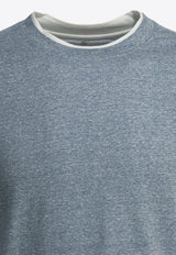 Brunello Cucinelli Logo-Embroidered T-shirt Blue MW8357427CGE03_e00543b1-cfc2-4430-bcc5-4ced4ef3ca5a