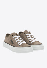 Brunello Cucinelli Shiny Tab Low-Top Suede Sneakers Beige MZSFG3221C8849_0b847d63-6535-482c-beec-c7ba84dff217
