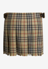 Burberry Checked Mini Skirt Beige 8118152_a825427b-296d-48ff-82c3-68f3fe8a3789