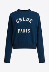 Chloé Logo Crewneck Sweatshirt Blue CH24AJH121924C6_2aa92090-c6b9-40f4-9fce-a6206981932b