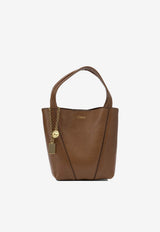 Chloé Small Spin Tote Bag in Grained Leather Brown CH25SS812N8426M_8e580533-9afa-47d1-b618-234dc9c5f1c9