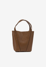 Chloé Small Spin Tote Bag in Grained Leather Brown CH25SS812N8426M_8e580533-9afa-47d1-b618-234dc9c5f1c9